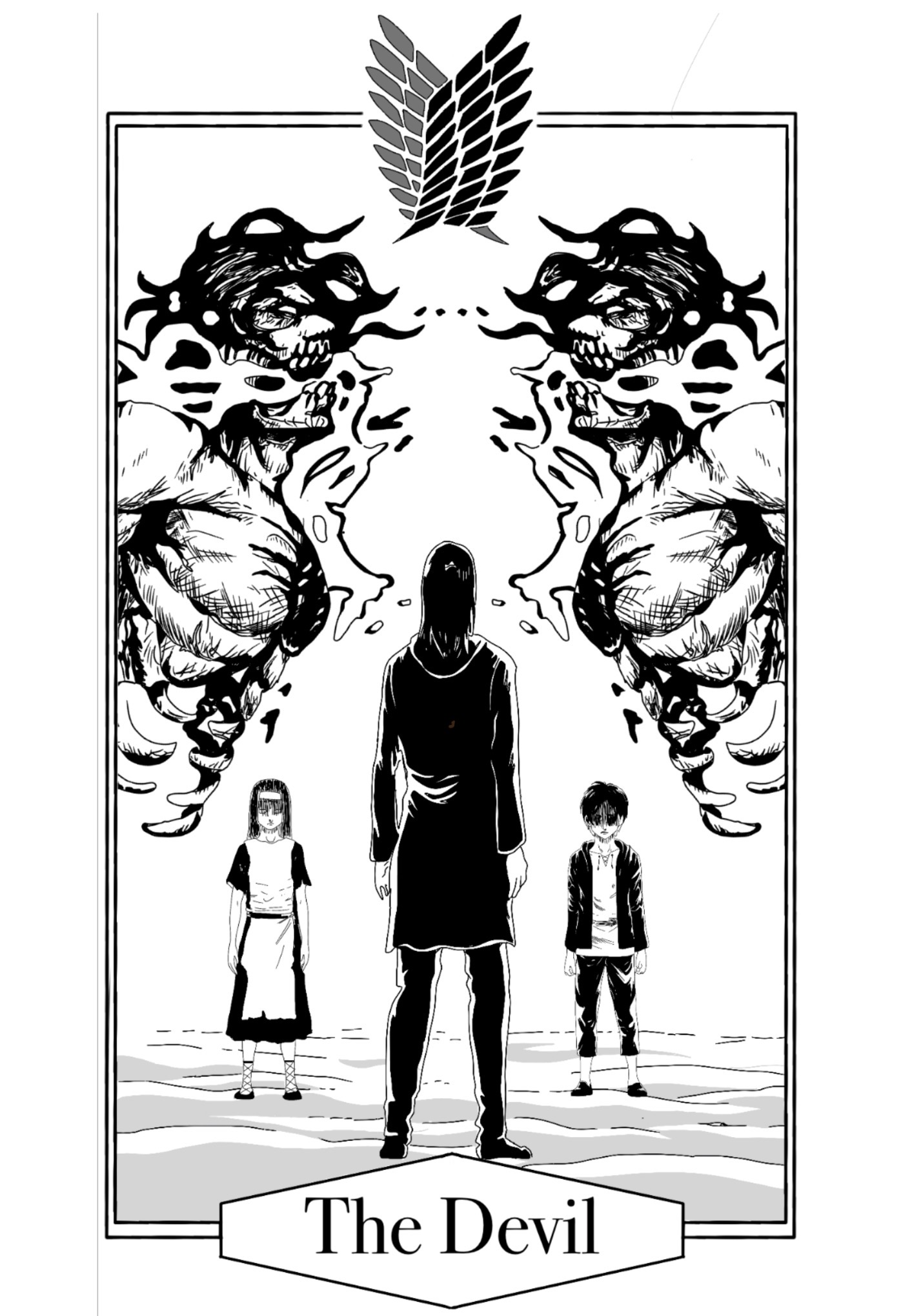 Black and grey tattoo — AOT