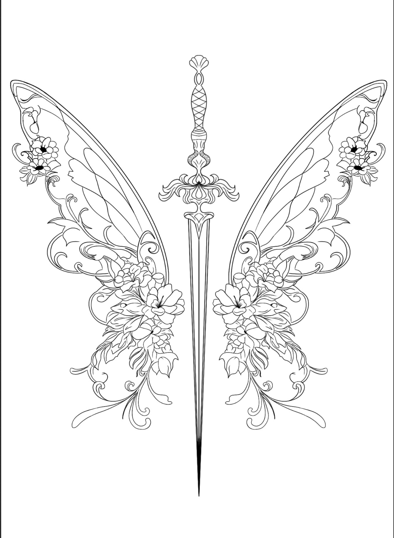 Black and grey tattoo — Butterfly