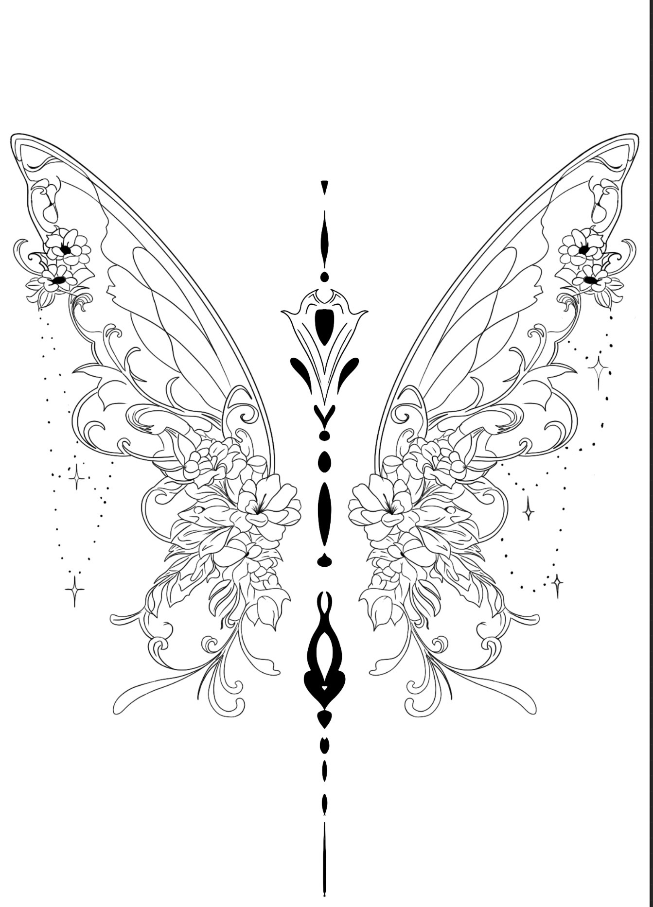 Black and grey tattoo — Butterfly 2