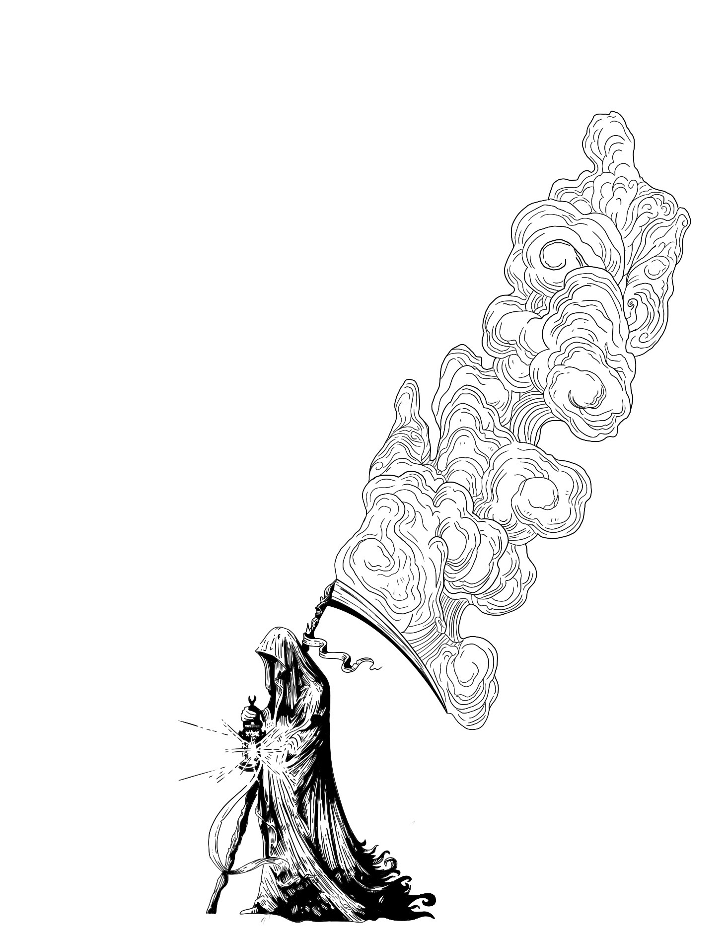 Black and grey tattoo — Reaper