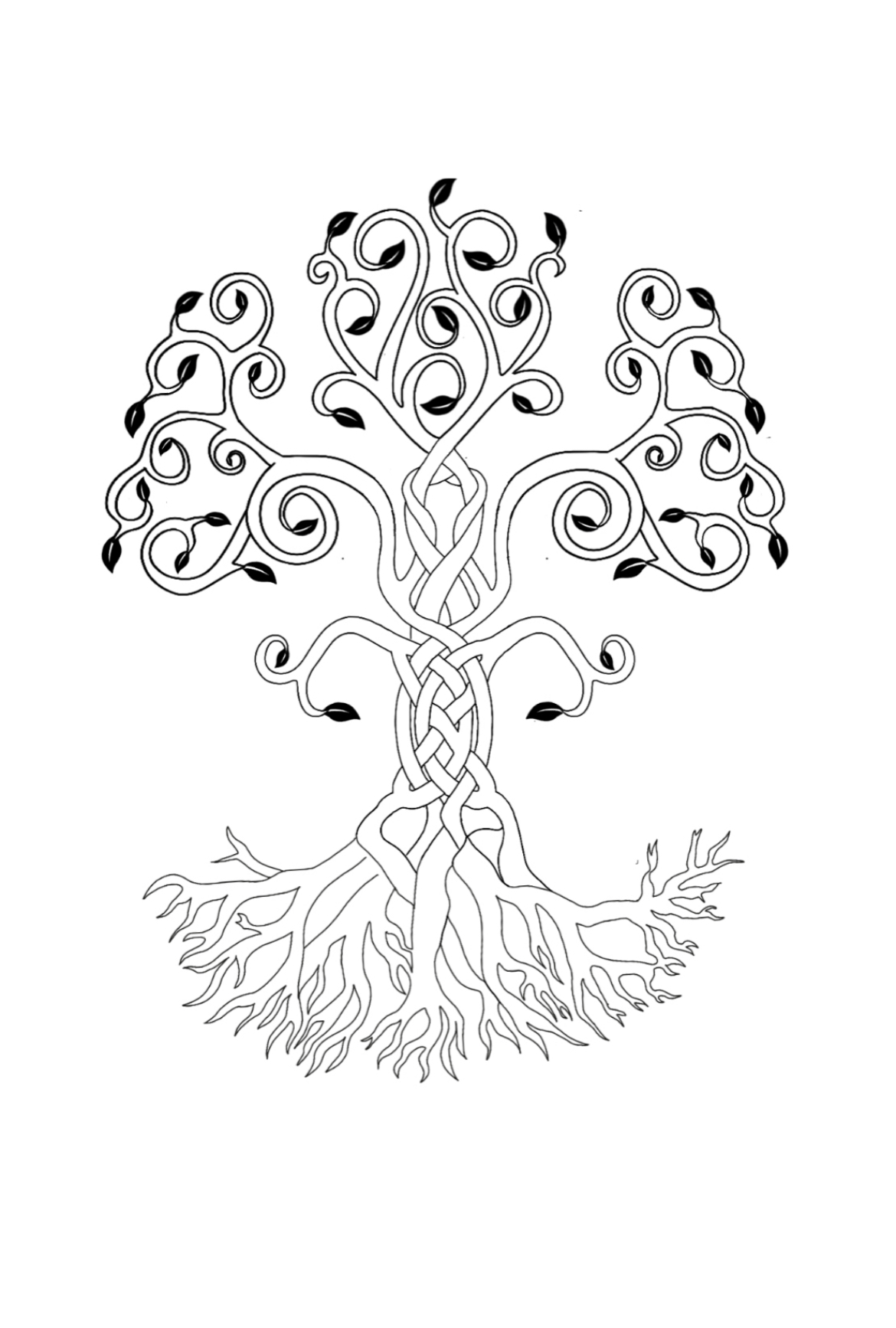 Black and grey tattoo — Tree